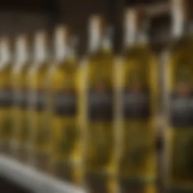 Infused olive oil in glass bottles