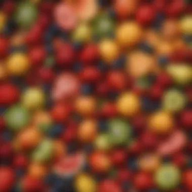 Nature's Palette of Fruits A variety of fruits showcasing their natural colors and textures.