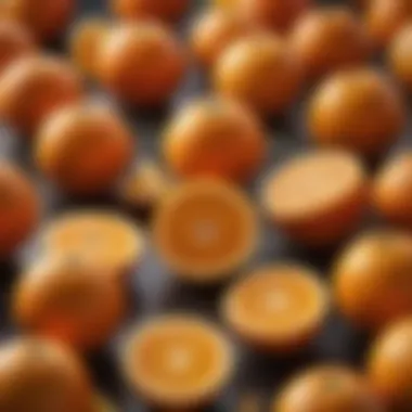 Artistic Presentation of Oranges Juicy oranges arranged artfully with vibrant colors.