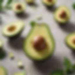 A perfectly sliced avocado showcasing its creamy green flesh