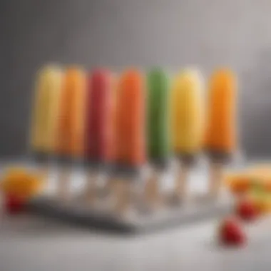 Filled Popsicle Molds A variety of popsicle molds filled with fruity mixtures