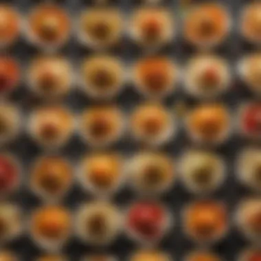 An array of colorful fillings prepared for Jiao Zi