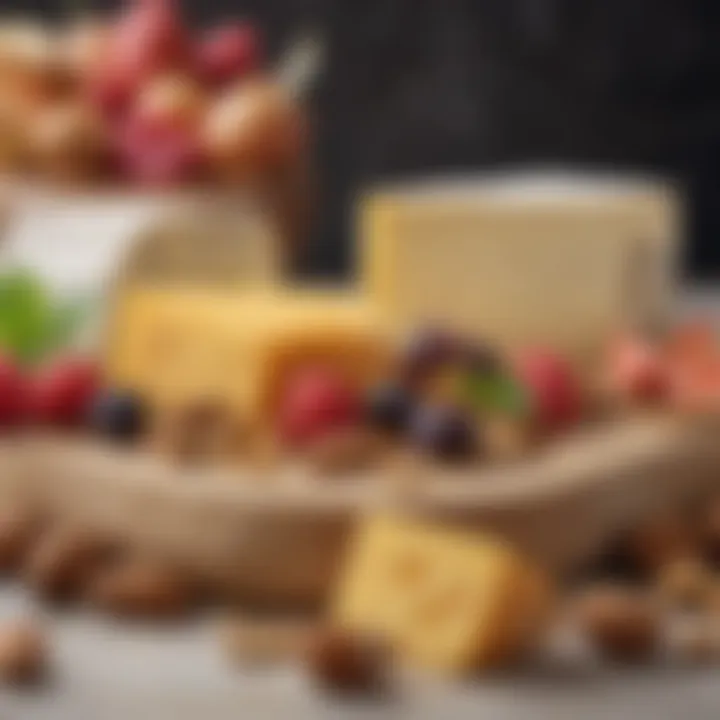 An array of cheeses paired with fruits and nuts for a gourmet experience