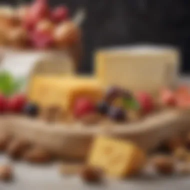 Cheese Pairing Gourmet An array of cheeses paired with fruits and nuts for a gourmet experience