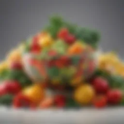 A vibrant bowl of fresh vegetables and fruits representing healthy choices