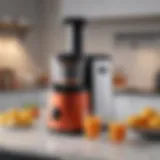 Sleek juice maker on a countertop