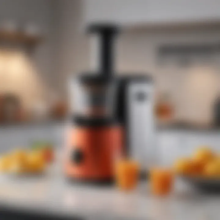 Sleek juice maker on a countertop