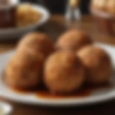 Culinary Harmony: A Southern Eatery Experience A bustling Southern eatery known for its renowned boudin balls, with patrons enjoying their meals