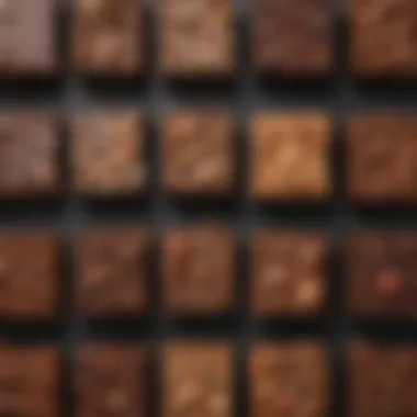 Variety of Brownie Flavors A variety of brownie flavors displayed elegantly