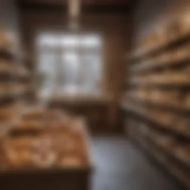 An inviting interior shot of a charming brick-and-mortar baking supply store filled with products.