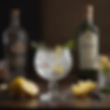 Artistry in Gin Cocktails A beautifully arranged gin cocktail with garnishes