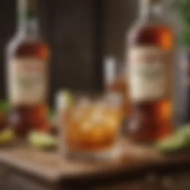 A vibrant scene of a cocktail party featuring drinks made with Canada Dry and whiskey.