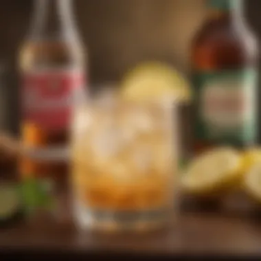 An elegant cocktail featuring Canada Dry and whiskey garnished with a twist of lemon.