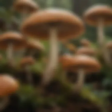Medicinal Mushroom Properties Close-up view of medicinal mushrooms highlighting their unique properties.