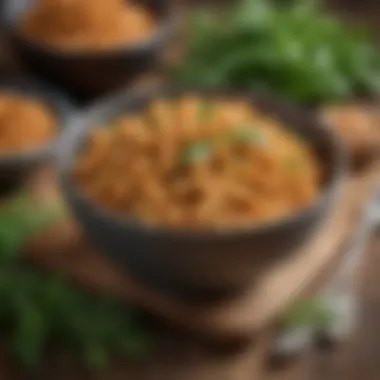 A bowl of cooked chickpeas garnished with herbs.