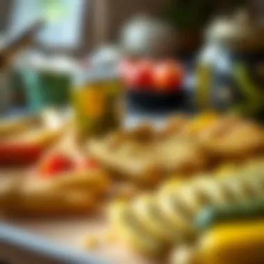 Artfully arranged small pickles on a gourmet platter
