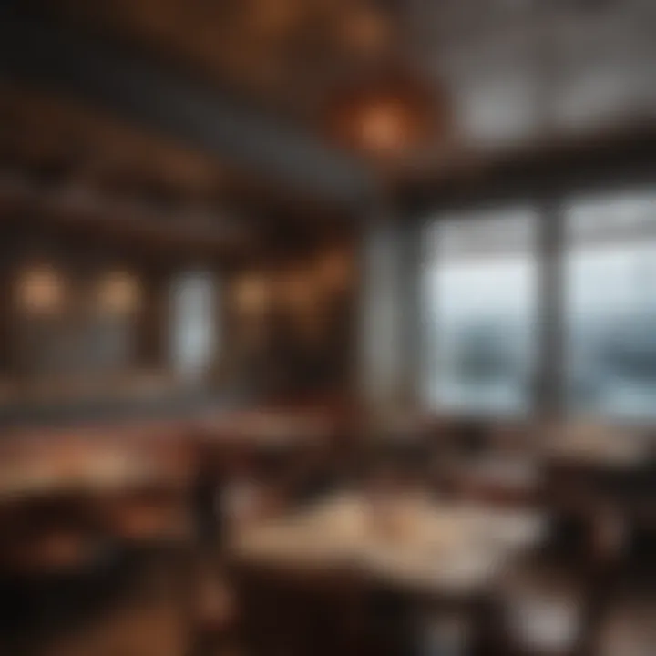 An elegant seafood restaurant interior with nautical decor