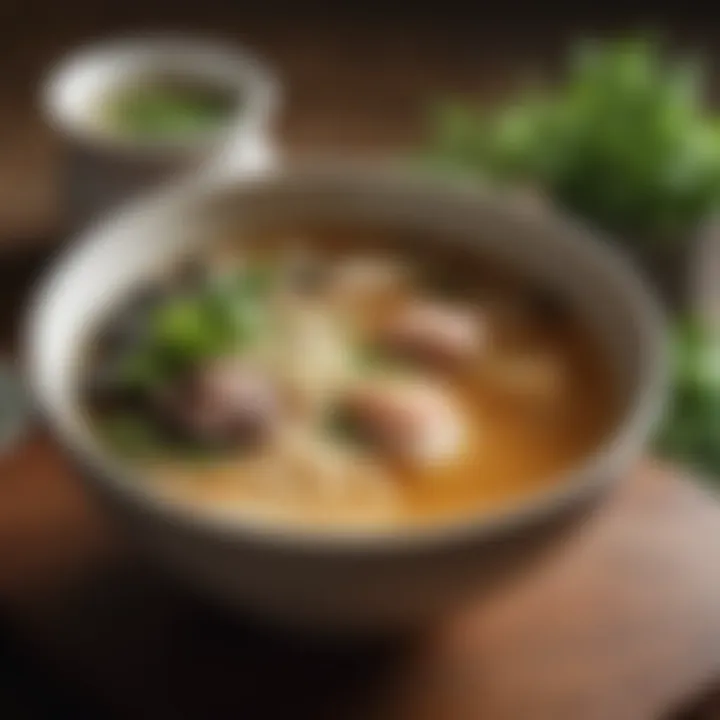 A serene setting depicting the cultural significance of miso soup