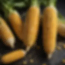 Freshly harvested corn cobs ready for grilling