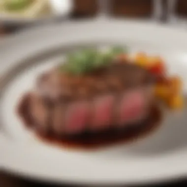 A beautifully plated signature steak dish