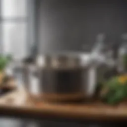 A pristine stainless steel saucepan showcasing durability and elegance for professional chefs
