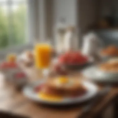 Serene Morning Ambiance An elegant breakfast table set for a serene morning