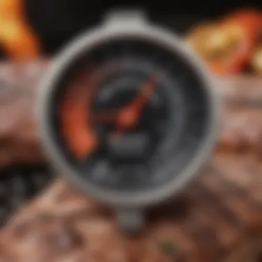 Precision grilling thermometer displaying perfect temperature