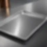 A gleaming stainless steel sheet pan showcasing its reflective surface