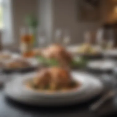 Elegant Dining Experience A neatly set dining table ready for a three-course meal