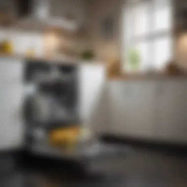 A peaceful kitchen environment with a quiet dishwasher in operation