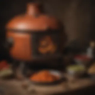 Classic Tandoor Oven and Spices Traditional tandoor oven with spices displayed nearby