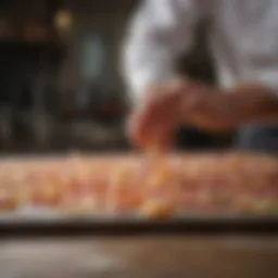 Traditional Turkish taffy being stretched