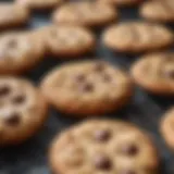 A close-up of perfectly baked chewy cookies on a cooling rack.