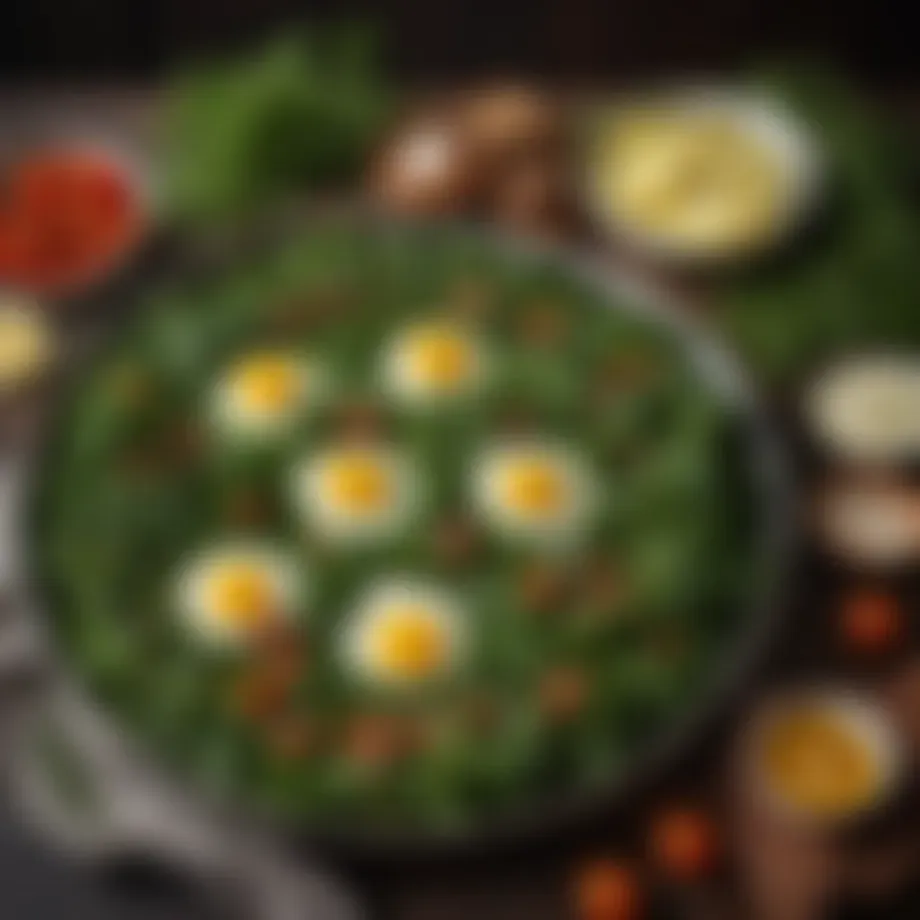 Freshly chopped greens and herbs for shakshuka