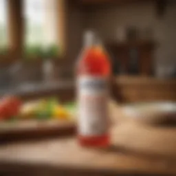 Bragg Liquid Aminos bottle on a wooden kitchen table