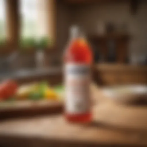 Bragg Liquid Aminos bottle on a wooden kitchen table