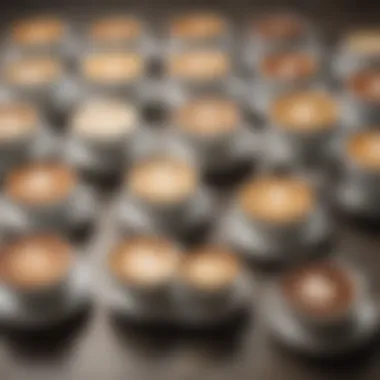 An array of cappuccino variations artfully displayed
