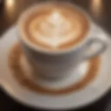 A rich cup of cappuccino with intricate latte art
