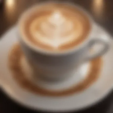 Artistry in a Cup: Cappuccino with Latte Art A rich cup of cappuccino with intricate latte art