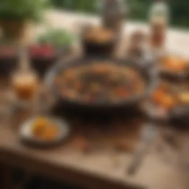 Essential materials for composting laid out on a garden table