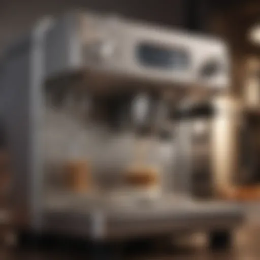 Artistic representation of an espresso machine showcasing its elegant design.