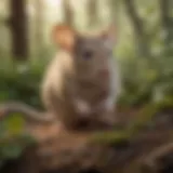 A close-up of a mouse in its natural habitat, displaying alertness.