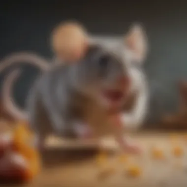 Instinctive Reaction to Startling Sounds A representation of a mouse reacting to a startling sound, emphasizing instinctive fears.