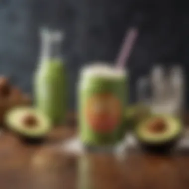 Vibrant Keto Drink A vibrant keto drink showcasing rich ingredients like avocados and coconut milk