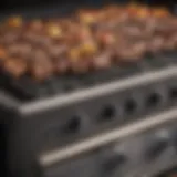 Detailed view of a barbecue grill burner showcasing its structure and functionality