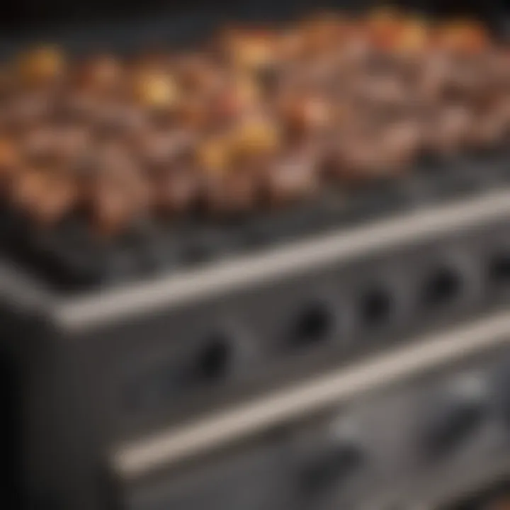 Detailed view of a barbecue grill burner showcasing its structure and functionality