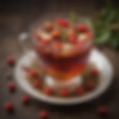 Delicious Rose Hips Herbal Tea An herbal tea made from rose hips in a cup