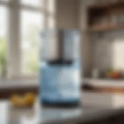 Modern seltzer water machine on a kitchen countertop