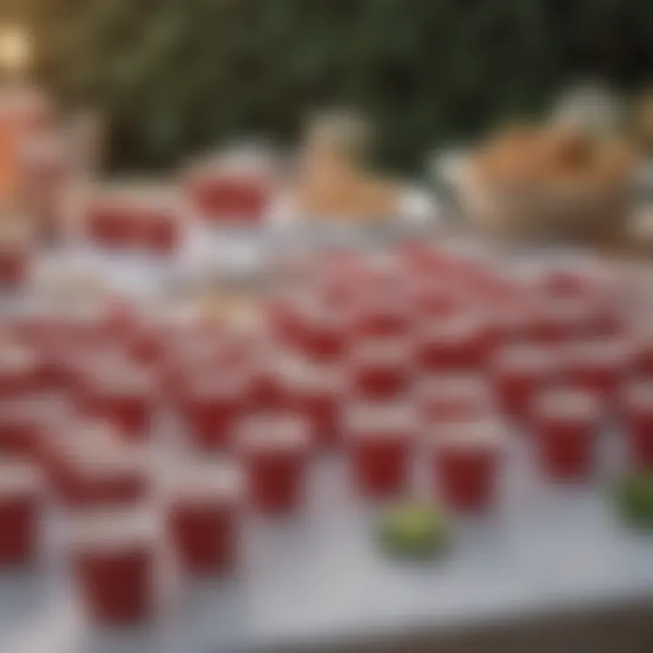 A table set with Solo cups at a festive gathering