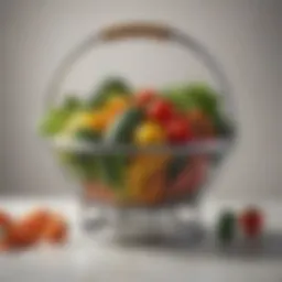 Elegant steamer basket showcasing vibrant vegetables